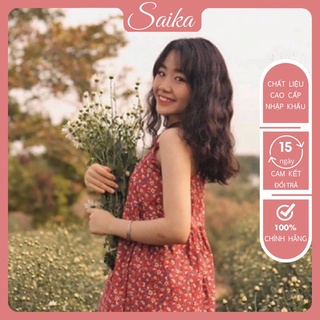 Đầm nữ 2 dây hoa nhí bigsize váy 2 dây hoa nhí 3 vintage màu saika - d101