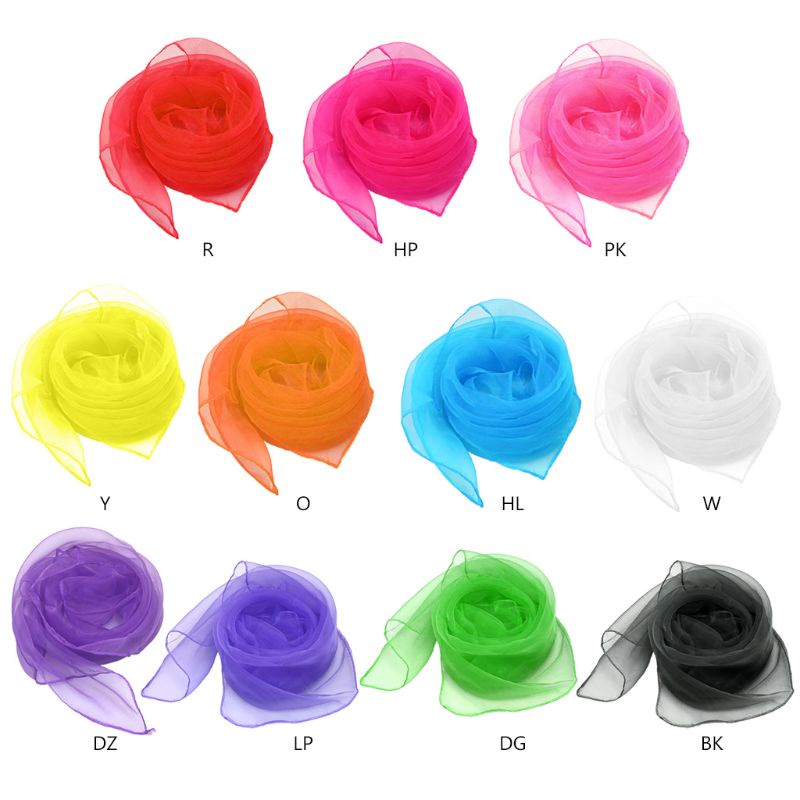 Khăn Choàng Cổ Vuông Vải Chiffon Màu Kẹo Trơn 70x70CM Dành Cho Nữ