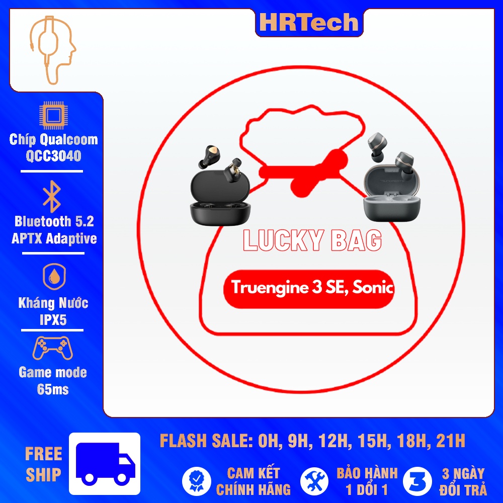 Túi May Mắn Tai Nghe True Wireless Soundpeats Truengine 3 SE Soundpeats Sonic Âm Thanh Chất Lượng Cao