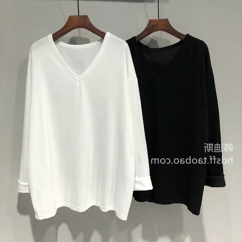 Áo Thun Nữ Oversized Cổ Chữ V Tay Dài C9525 [50-150KG]