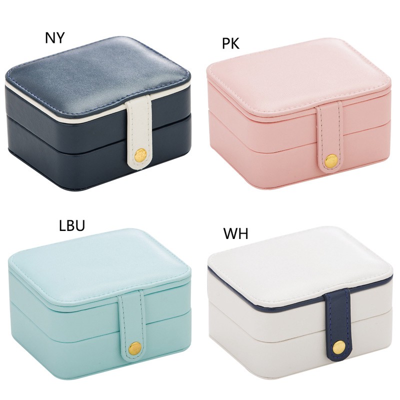 Hộp bọc da PU hai ngăn dùng đựng trang sức xinh xắn