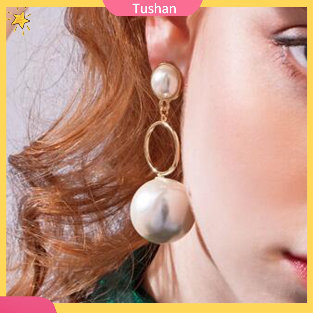 Đôi Bông Tai Dáng Dài Phối Ngọc Trai Nhân Tạo Thời Trang Cho Nữ