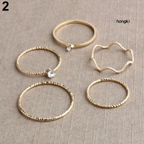 Bộ 5 Nhẫn Đeo Đốt Ngón Tay Thời Trang Cho Nữ