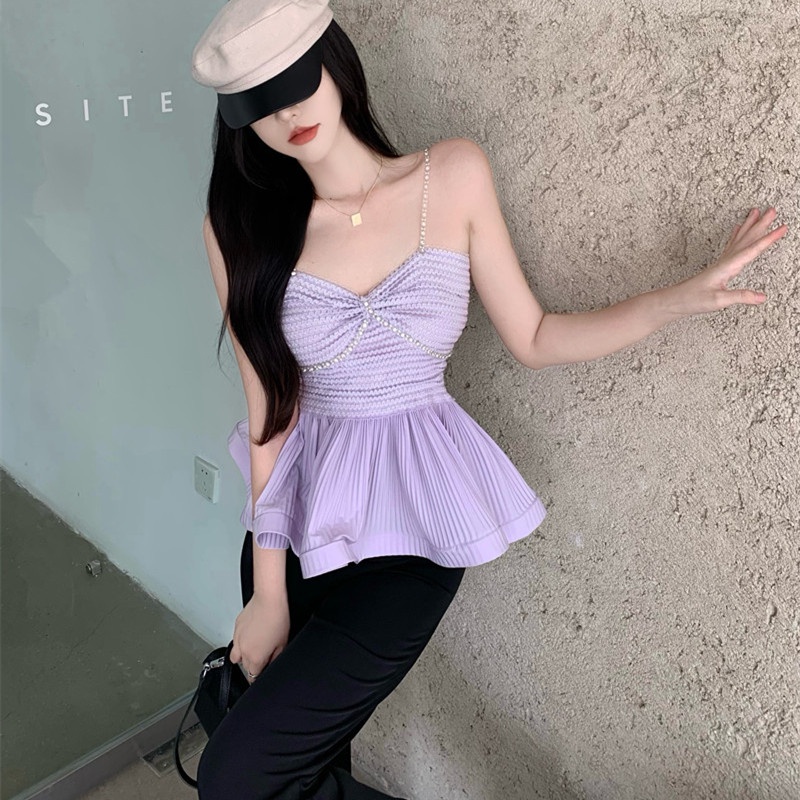 Áo Hai Dây Phối Bèo Quyến Rũ Thời Trang Cho Nữ