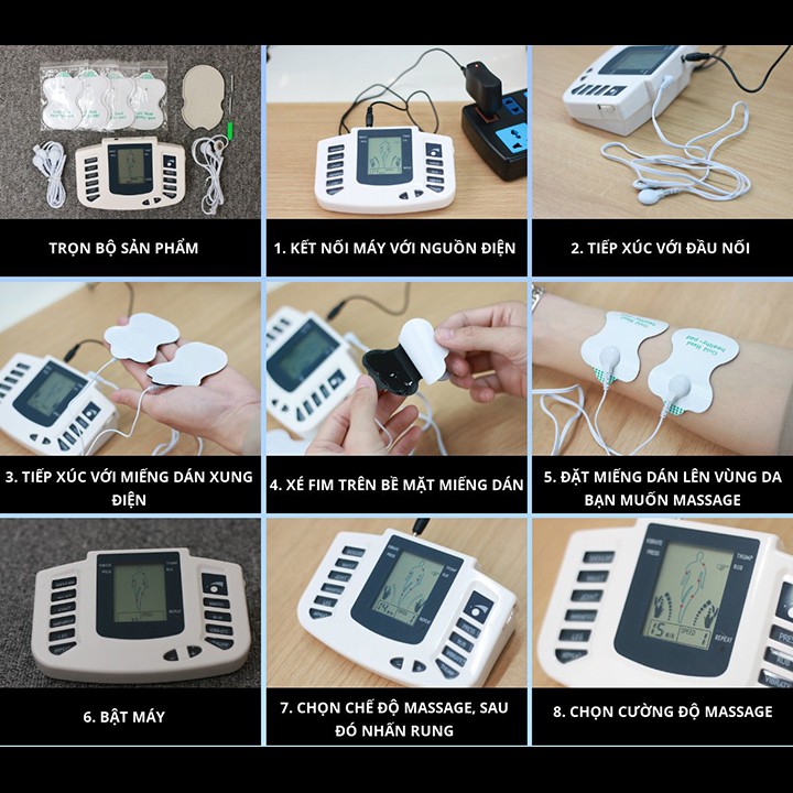 Máy massage châm cứu bấm huyệt xung điện đa năng