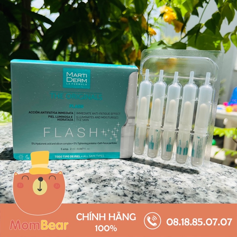 Serum Trẻ Hóa Và Làm Sáng Da, Chống Mệt Mỏi Tức Thì - Marti Derm The Originals Flash [2ml*5 ống]