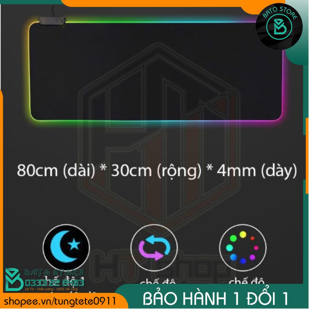 Bàn Di Chuột RGB, Lót Chuột Pad RGB Loại Lớn 80x30cmx4mm