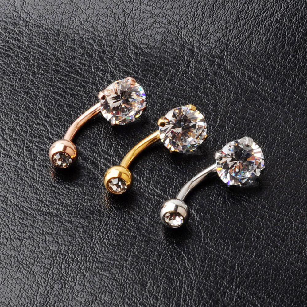 MXGOODS Khuyên RốN HìNh Tim ĐíNh Đá BằNg ThéP Y Tế