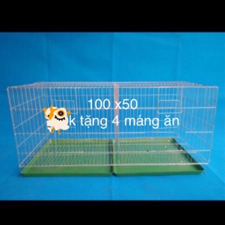 Lồng chim bồ câu loại 4.2 kg kèm 2 khay hứng phân 50 x50cm tặng 4 máng ăn
