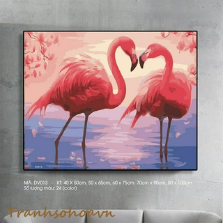 Tranh Sơn Dầu Số Hóa Đôi Hồng Hạc Hạnh Phúc Tranhsohoavn Tranh Số Hóa Mã Tranh DV013