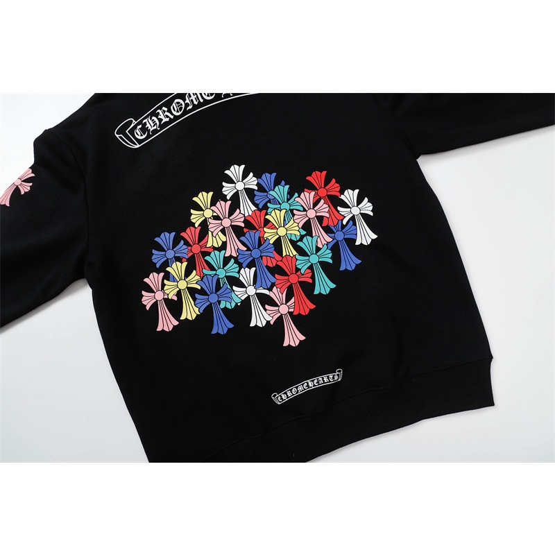 Hàng Có Sẵn Áo Hoodie Thể Thao Cotton Tay Dài In Chữ Chrome Hearts Cross Sanskrit Horseshoe Đơn Giản Dành Cho Cặp Đôi