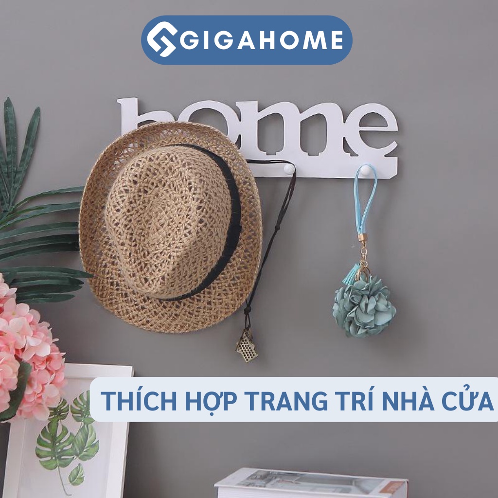Móc Gỗ Treo Tường GIGAHOME Trang Trí Nhà Cửa Chữ Home 8786