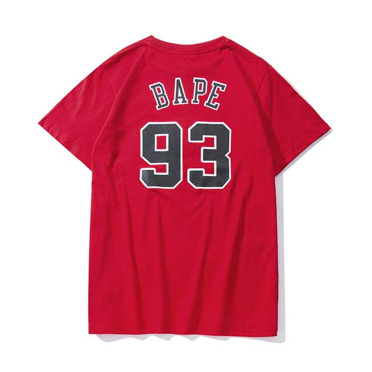 Áo Thun Cotton Tay Ngắn In Hoạ Tiết Bape