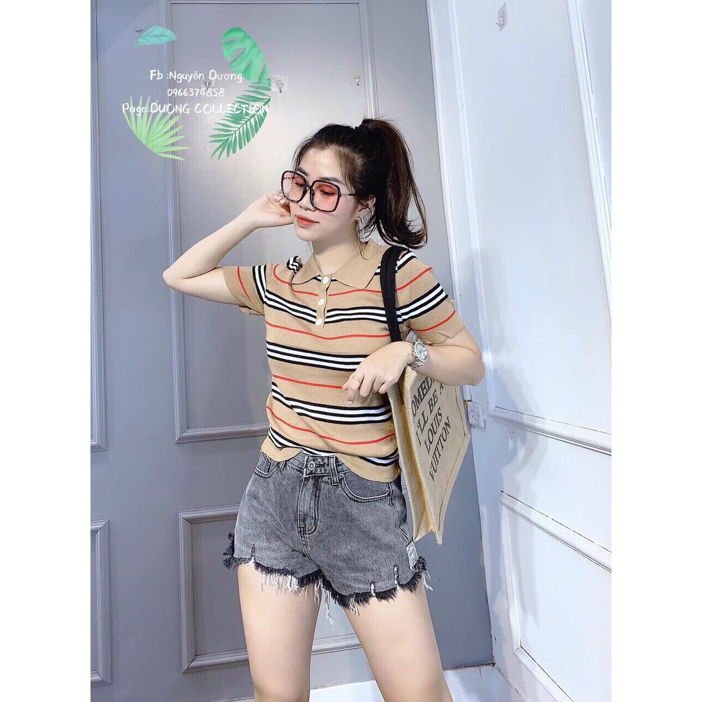 BÁN SỈ ÁO LEN KẺ CỔ ĐỨC 2 MÀU HÀNG QCCC NỮ AN57 | BigBuy360 - bigbuy360.vn