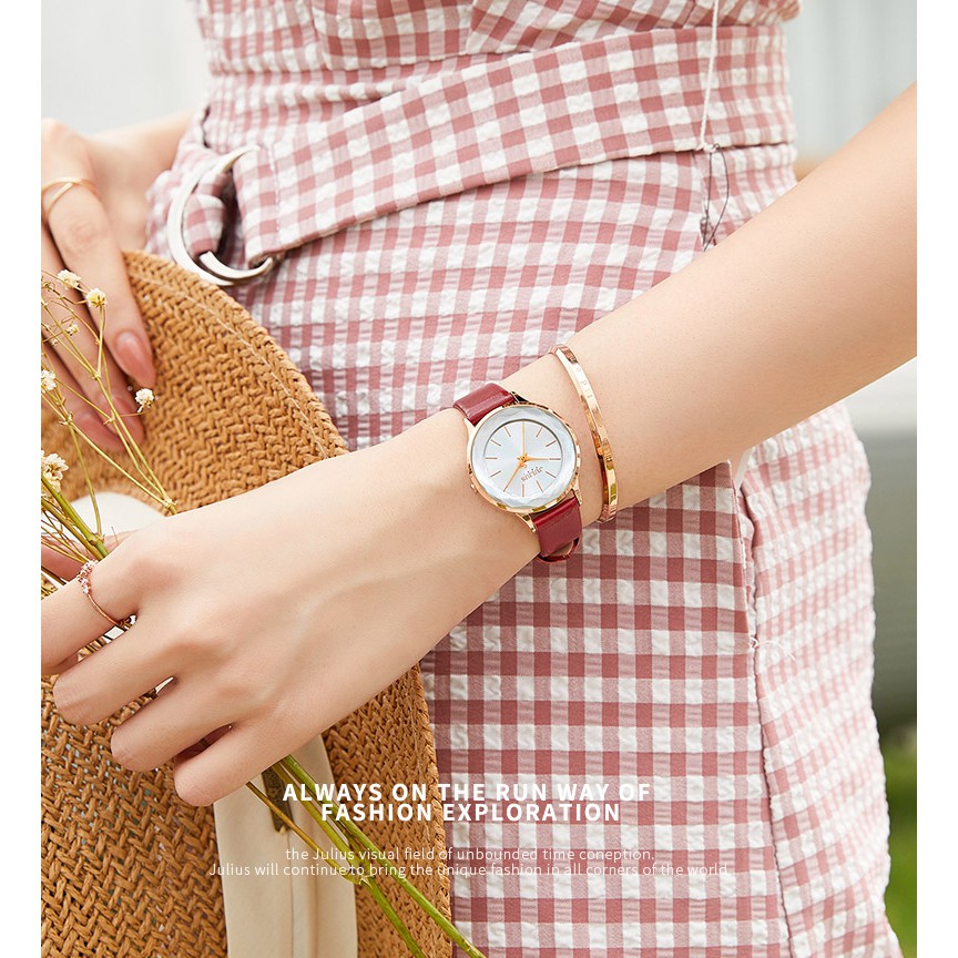 Đồng hồ nữ Julius JA-1254 dây da | Julius Official