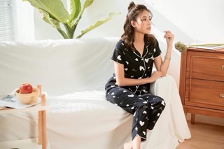đồ bộ bambi ngắn tay lụa satin