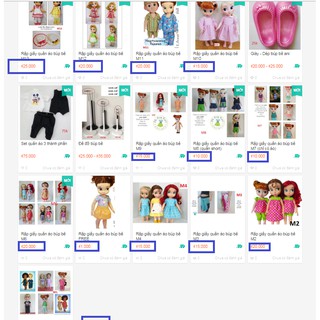 Combo 13 rập quần áo búp bê ani