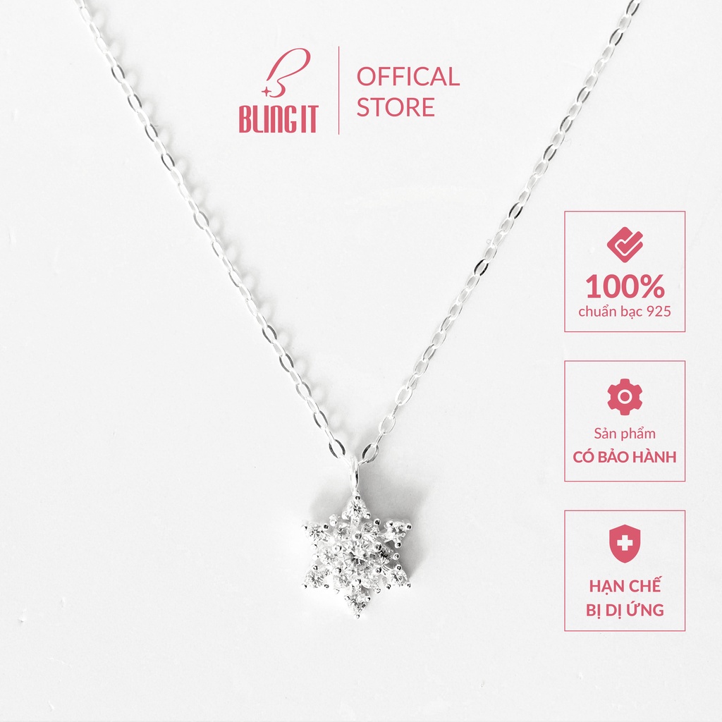 Dây chuyền bạc nữ kèm hộp đựng cao cấp Bling It thiết kế đơn giản xinh xắn với kiểu dáng hình ngôi sao đính đá BIVC238