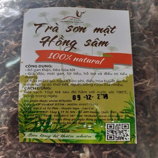 Gói Trà Sơn Mật Hồng Sâm 200g- Vườn Đặc Sản.