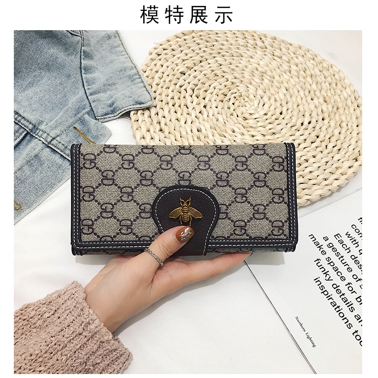 Women's wallet 2019 new female long section Korean version of the tide three times large capacity multi-card position lock bag female pattern clutch