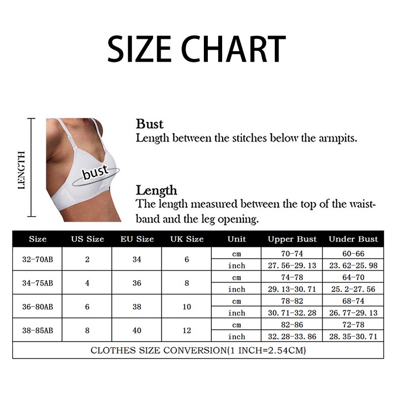 Áo Ngực Cotton Không Đường May Size 32-38AB Thời Trang Gợi Cảm Cho Nữ