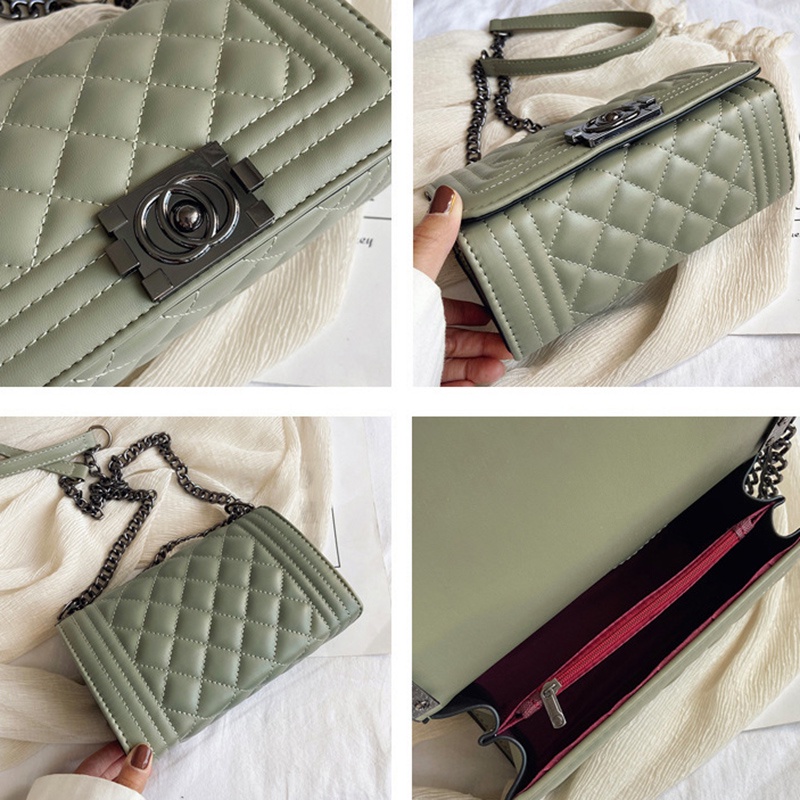 Túi đeo chéo IELGY phối dây xích phong cách retro thời trang cho nữ