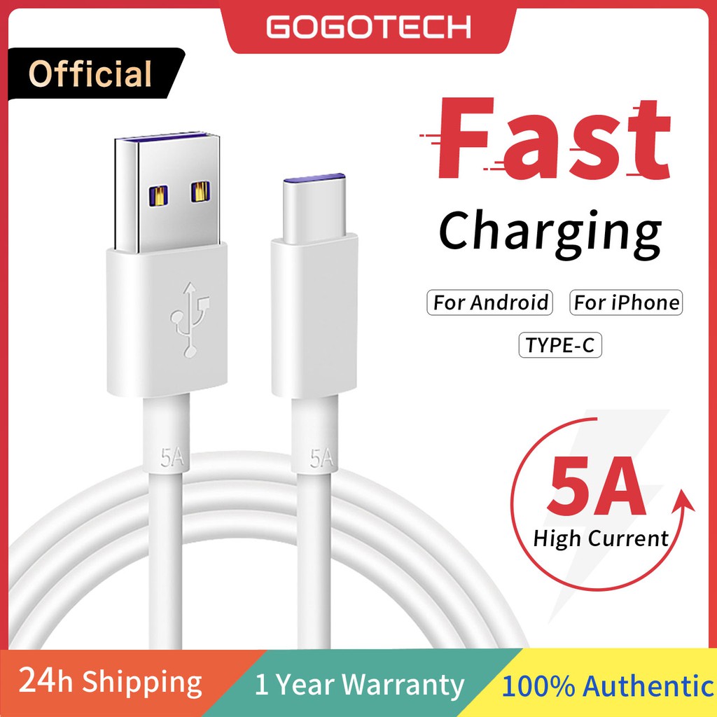 Cáp Sạc Gogocase Cổng Micro USB Type C Cho iPhone Samsung Huawei
