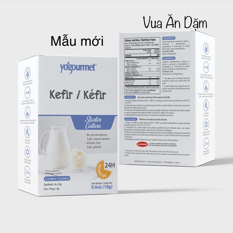 (Mẫu mới) Men Kefir Làm Sữa Chua Yogourmet Kefir Starter