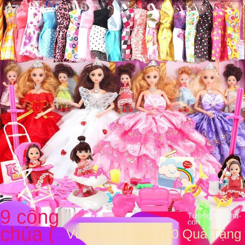 Bộ búp bê Barbie màu xanh hàng ngày hộp quà lớn cô gái công chúa váy cưới chơi nhà Món đồ trẻ emR