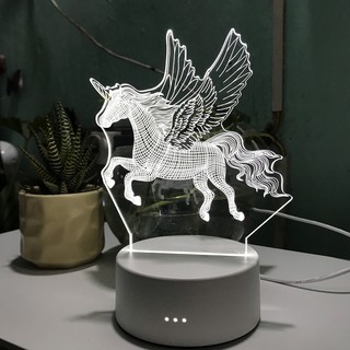 Đèn ngủ, đèn trang trí, Led 3D hình Unicon