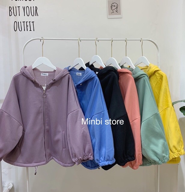 Áo Khoác Nỉ Trơn Tay Bồng💚💛💜💙🖤 | BigBuy360 - bigbuy360.vn