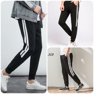 (GIÁ SIÊU RẺ) Quần jogger hai sọc nam ống bo, quần dài thể thao nam nữ chất thun poly 4 chiều co dãn vải mềm mịn thoáng