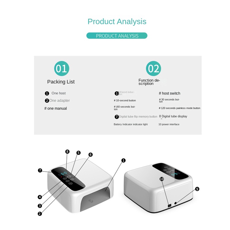 Đèn Hong Khô Móng Tay Công Suất Cao 72W Công Suất Cao Nhanh Khô