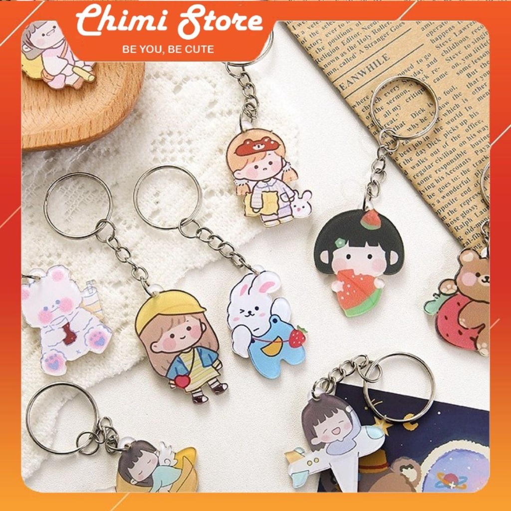 Móc khóa đa năng Chimi PK008 chất liệu Acrylic nhiều mẫu hoạt hình đáng yêu