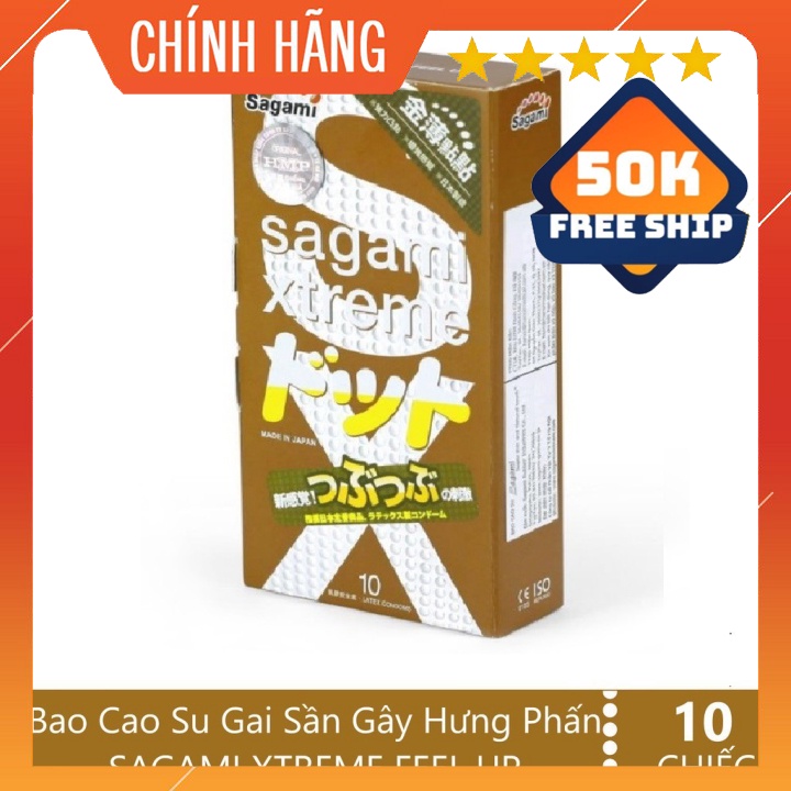 Bao cao su gân gai cao cấp 10 chiếc Sagami Feel Up