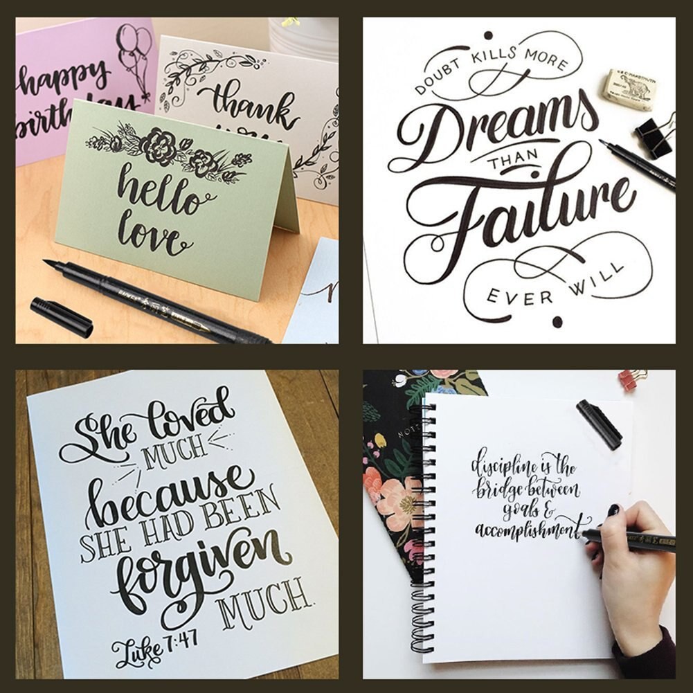 [Mã LIFEBOOK2 giảm 10% đơn 0Đ] Bút dạ lông viết Thư pháp,Học chữ Nho, chữ Hàn, vẽ calligraphy nét to mực đen Baoke S20