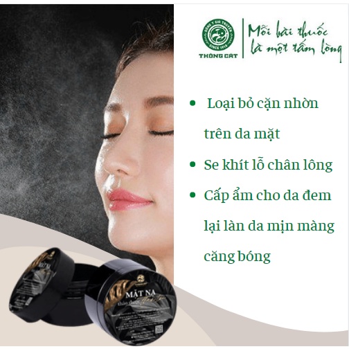 Mặt nạ thảo dược than tre làm đẹp da, dưỡng trắng và cấp ẩm cho da, giảm mụn, chống lão hóa hiệu quả -Thảo mộc Thông Cát