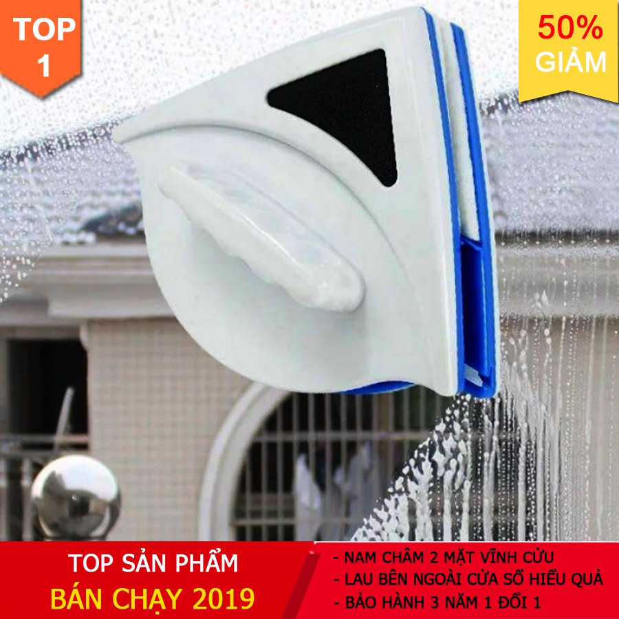 Dụng cụ lau kính 2 mặt nam châm lau cửa kính cao tầng sạch tiện dụng lau kính nam châm model 2022