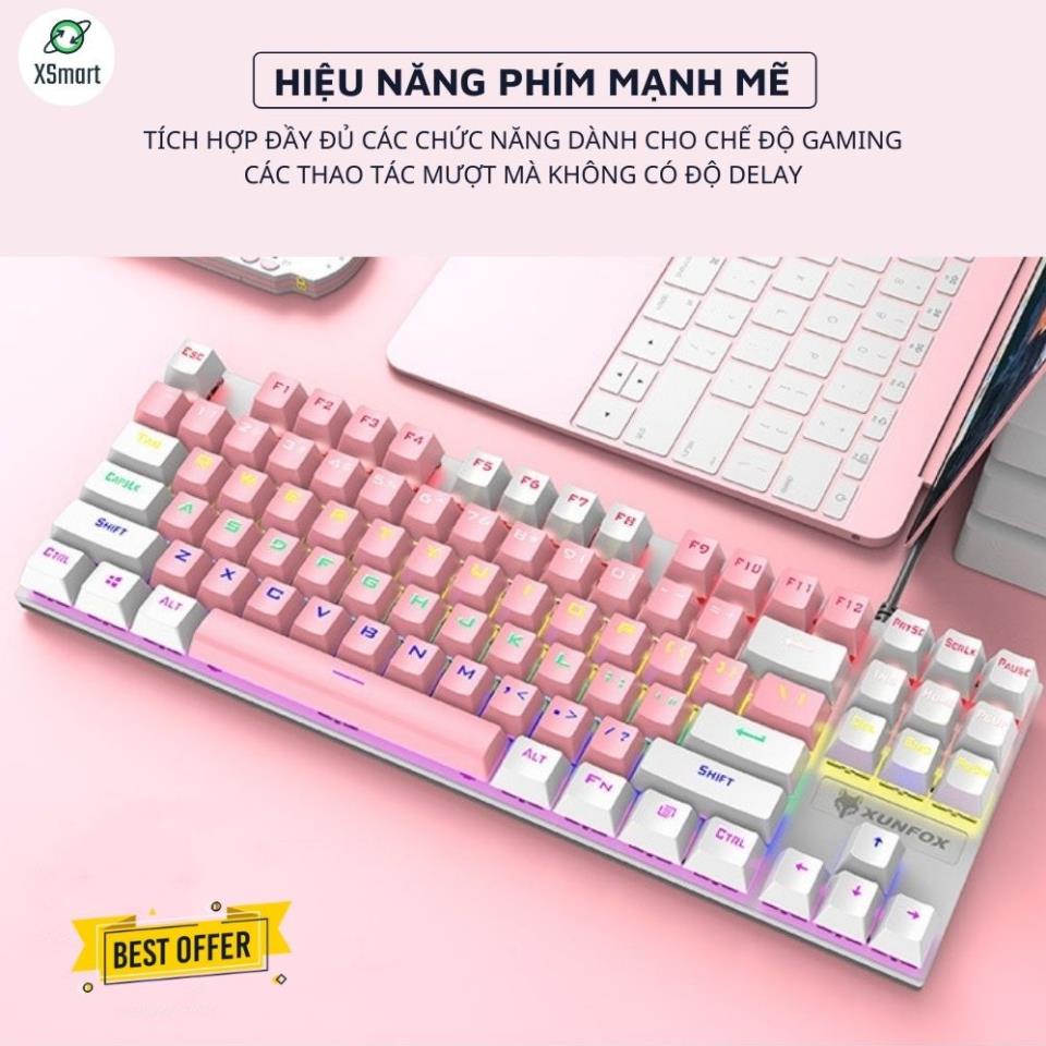 Bàn Phím Cơ Máy Tính Gaming XSMART K80 Blue Switch LED RGB 20 Chế Độ Cực Đẹp Phiên Bản Mới Nhất 2022 Dùng Cho Laptop, PC