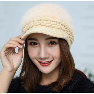 Nón mũ beret len lông thỏ thời trang Hàn Quốc mới
