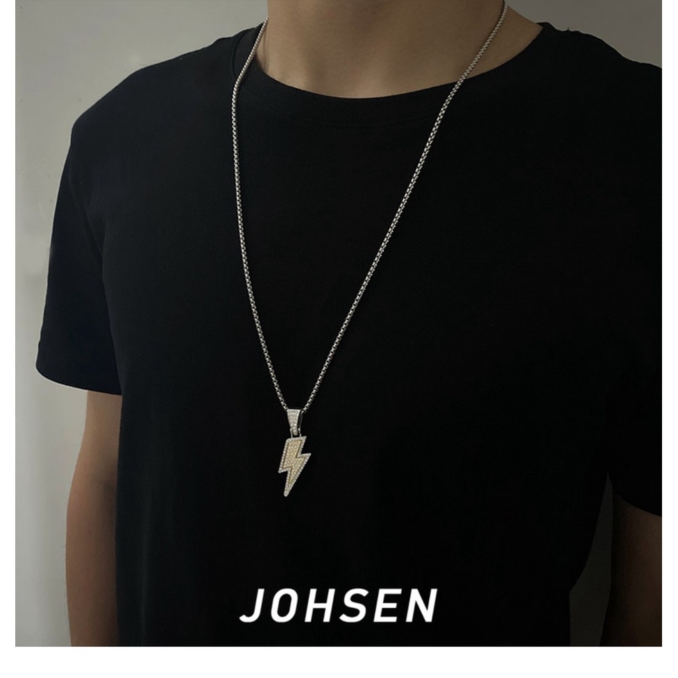 Vòng cổ Thép Titan Đính Kim Cương Phong Cách hip hop Đường Phố Cá Tính Cho Nam Và Nữ