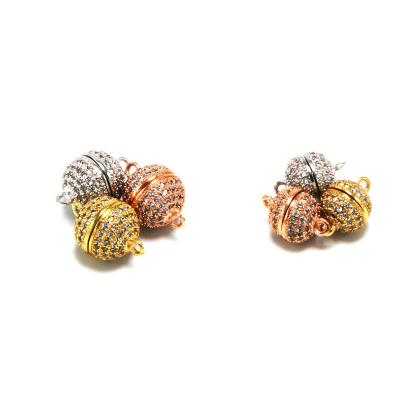 Phụ kiện trang sức  - Khóa tự dính nam châm nạm đá zirconia làm vòng cổ vòng tay