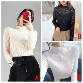 Áo kiểu phối ren hoa phong cách Hàn Quốc cho nữ