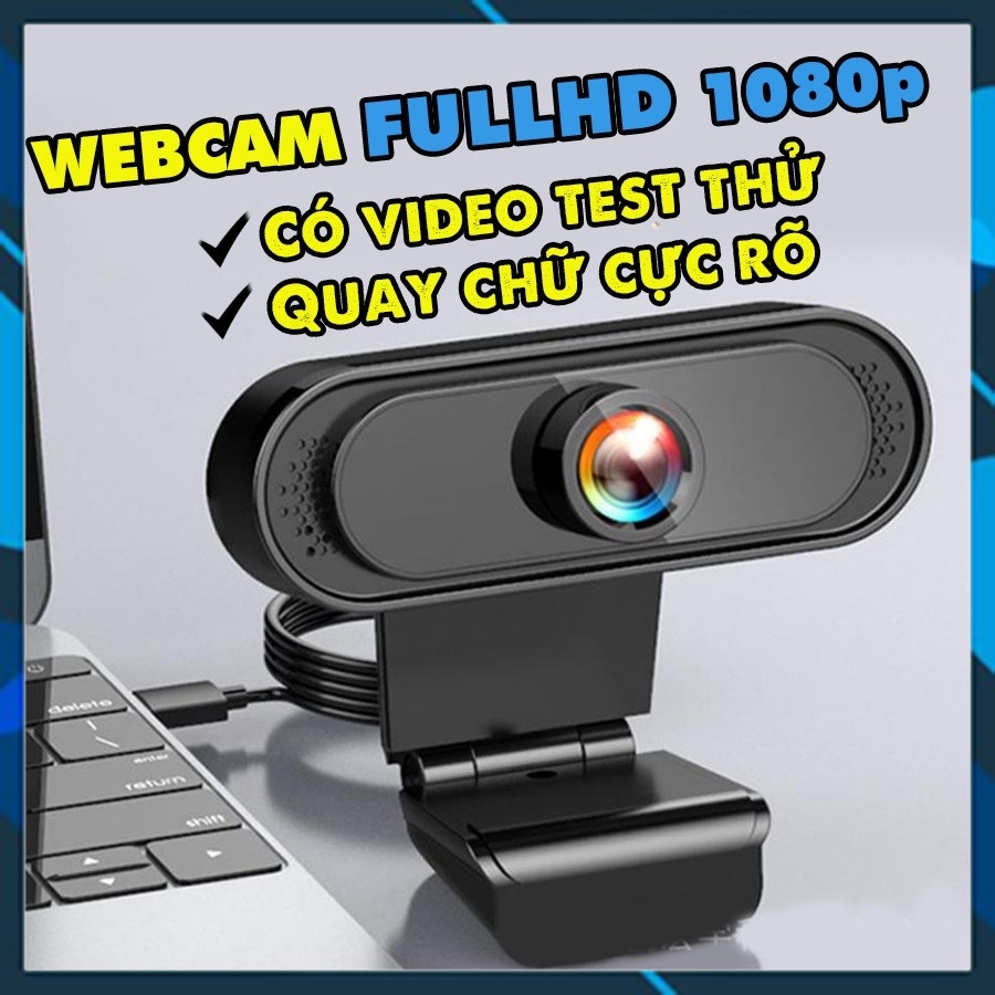 Webcam máy tính laptop livestream có Mic Full HD giá rẻ  chuyên dùng để học online, livestream, WC 1080p / 720p