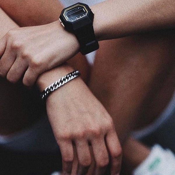 Lắc tay nam cá tính kiểu xích khoen lật thép không rỉ style hot trend hiphop