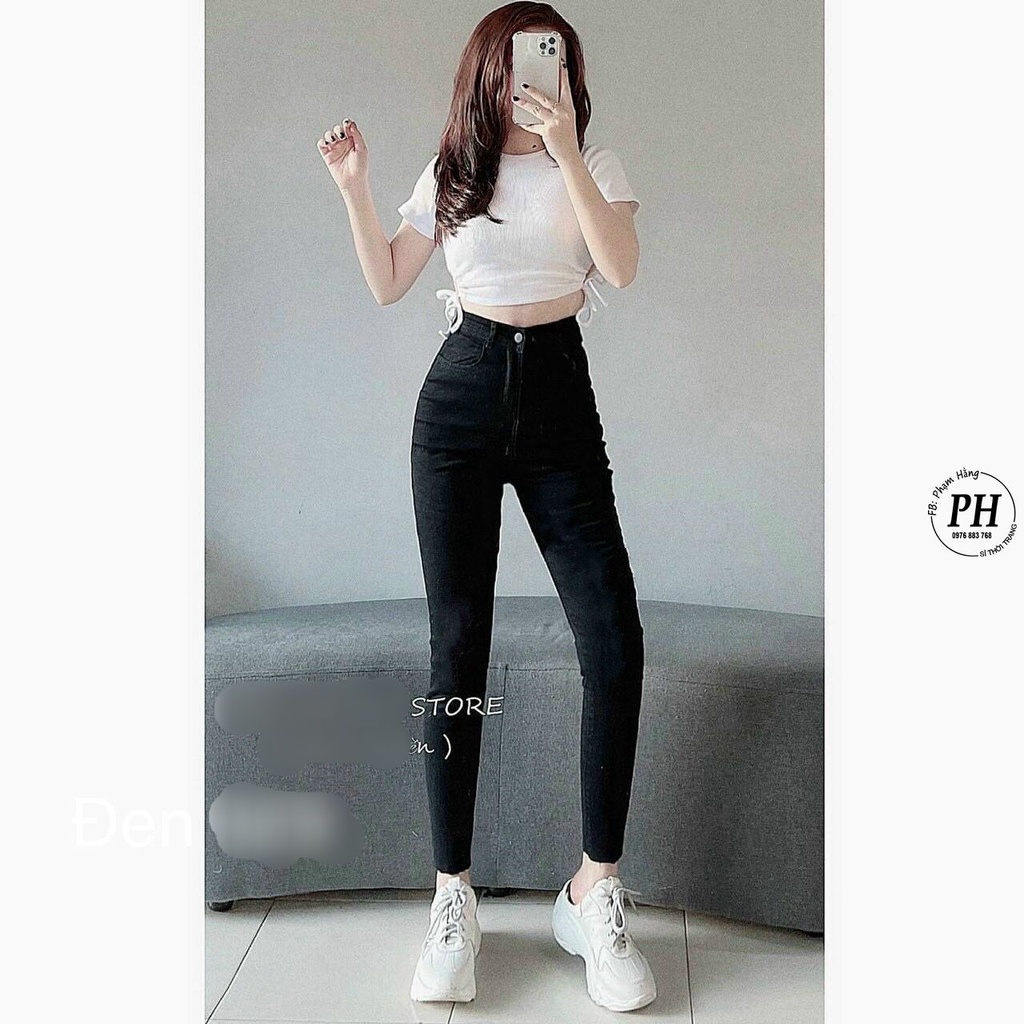 Quần Jeans Nữ Màu Đen - Quần Jeans Nữ Màu Đen, Dáng Bó Không Bao Giờ Lỗi Mốt