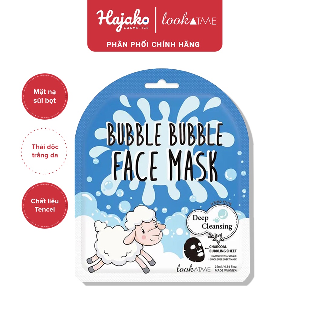 Mặt Nạ Sủi Bọt Thải Độc Trắng Da LOOKATME Bubble Bubble Face Mask 25ml HAJAKO