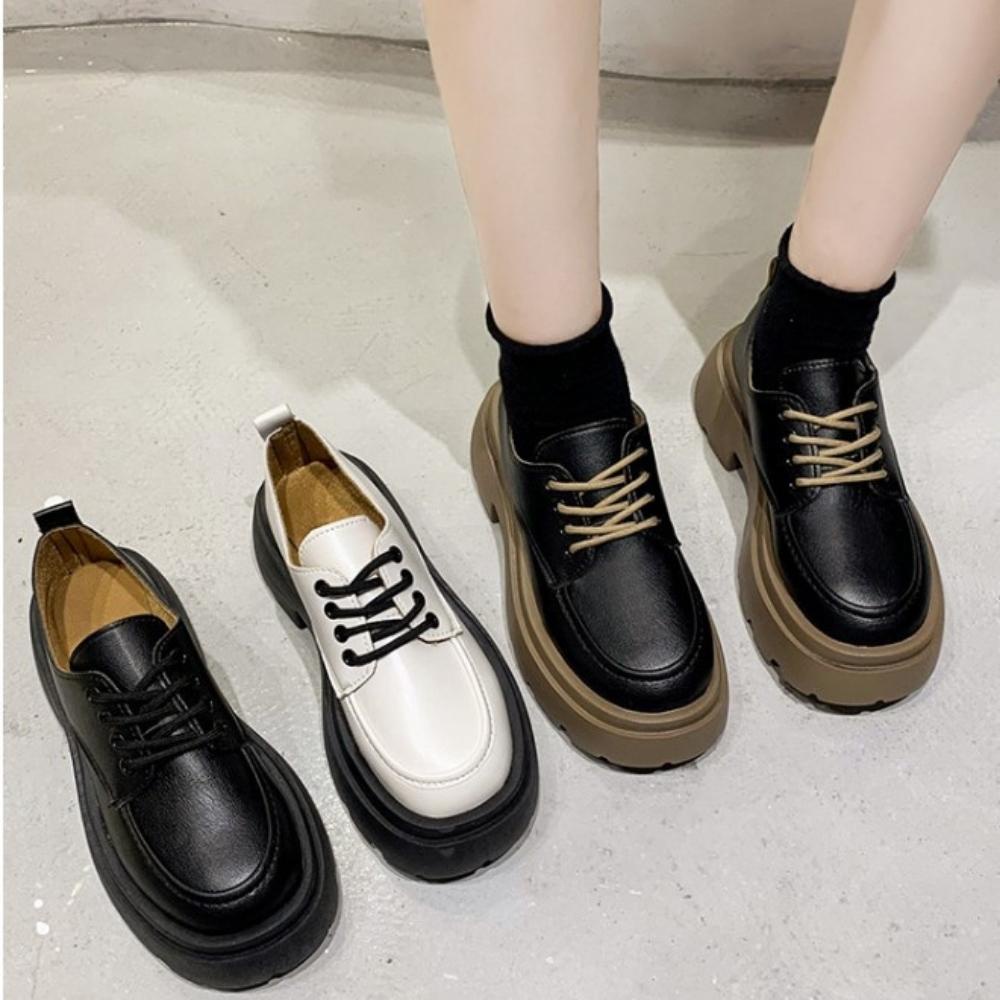 Giày đốc nữ thấp đế độn 4cm, Giày oxford  phong cách basic chất liệu da PU siêu xinh siêu bền MS 818 MIMI