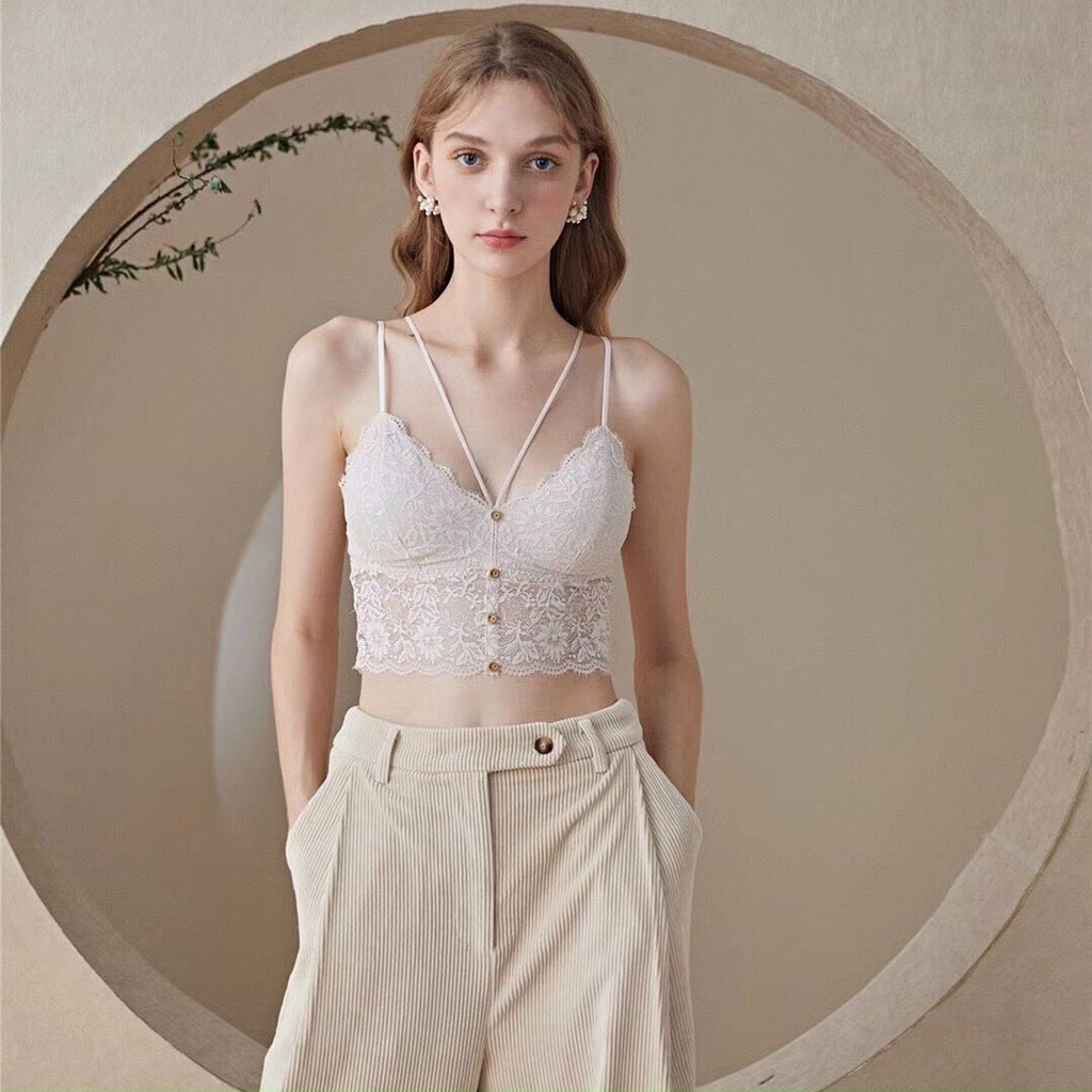 Áo bra ren khuy trước dây chéo ngực gợi cảm 2404