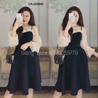 Đầm xoè rớt vai 2k